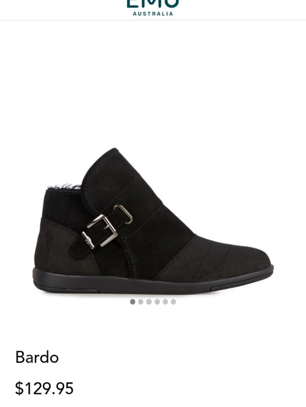 EMU Australia Women's Black 100 % Sheep Merino Wool Fur Ankle Boots